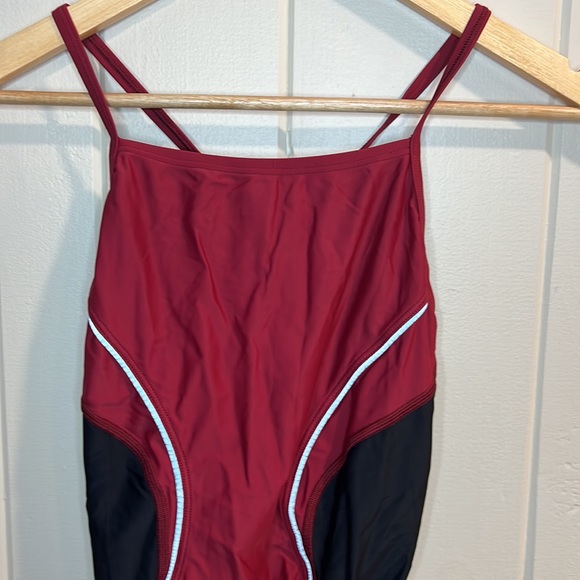 Speedo, red and black one piece - Picture 2 of 8